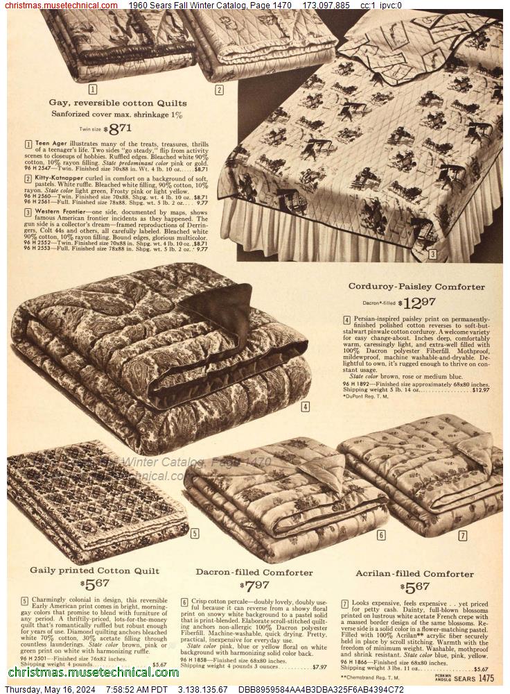 1960 Sears Fall Winter Catalog, Page 1470