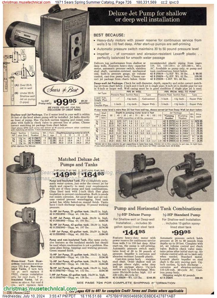 1971 Sears Spring Summer Catalog, Page 726