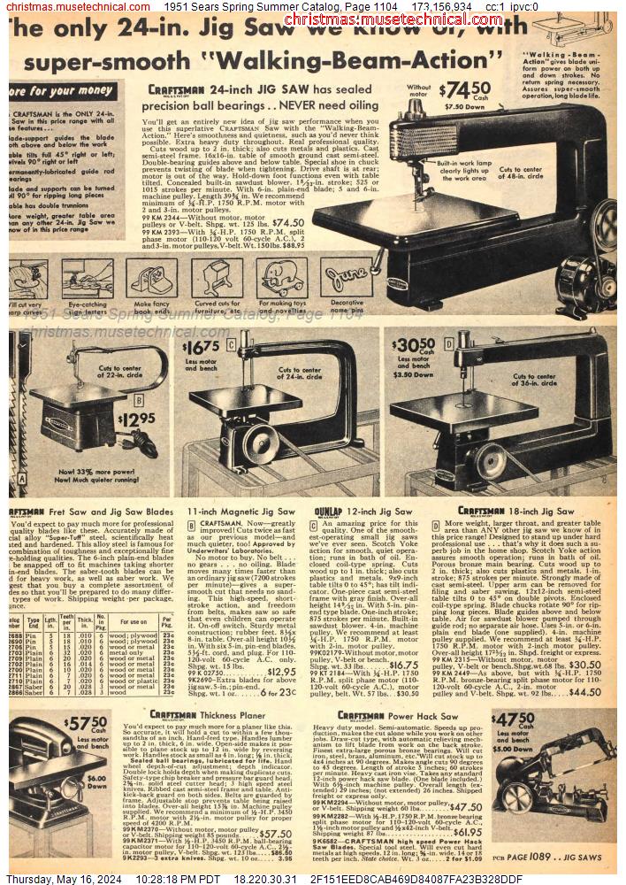 1951 Sears Spring Summer Catalog, Page 1104