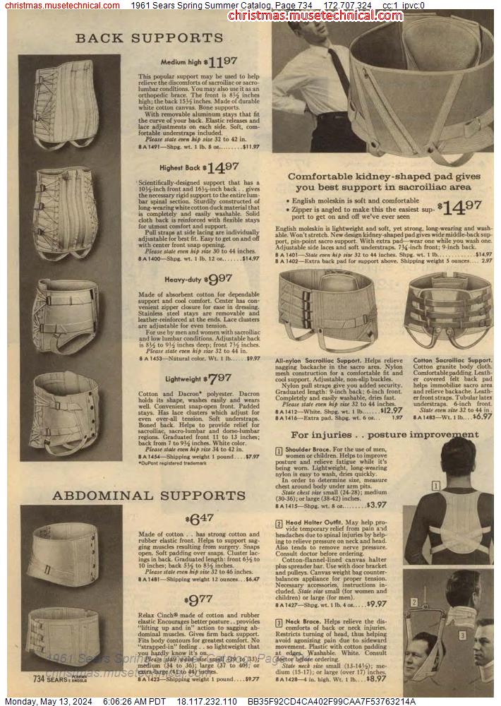 1961 Sears Spring Summer Catalog, Page 734