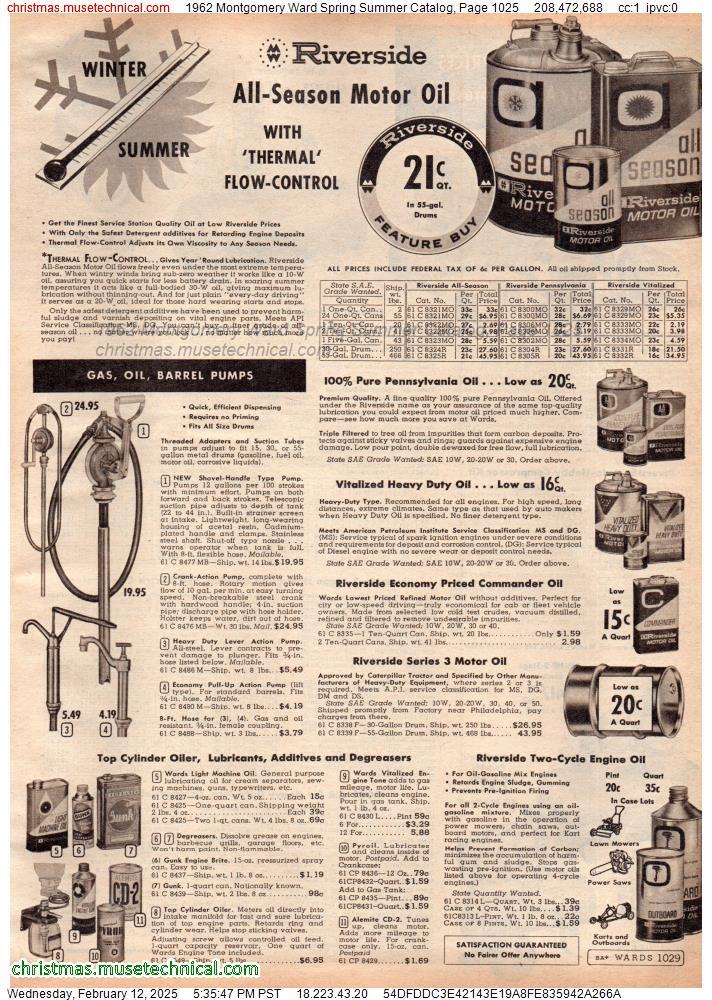 1962 Montgomery Ward Spring Summer Catalog, Page 1025