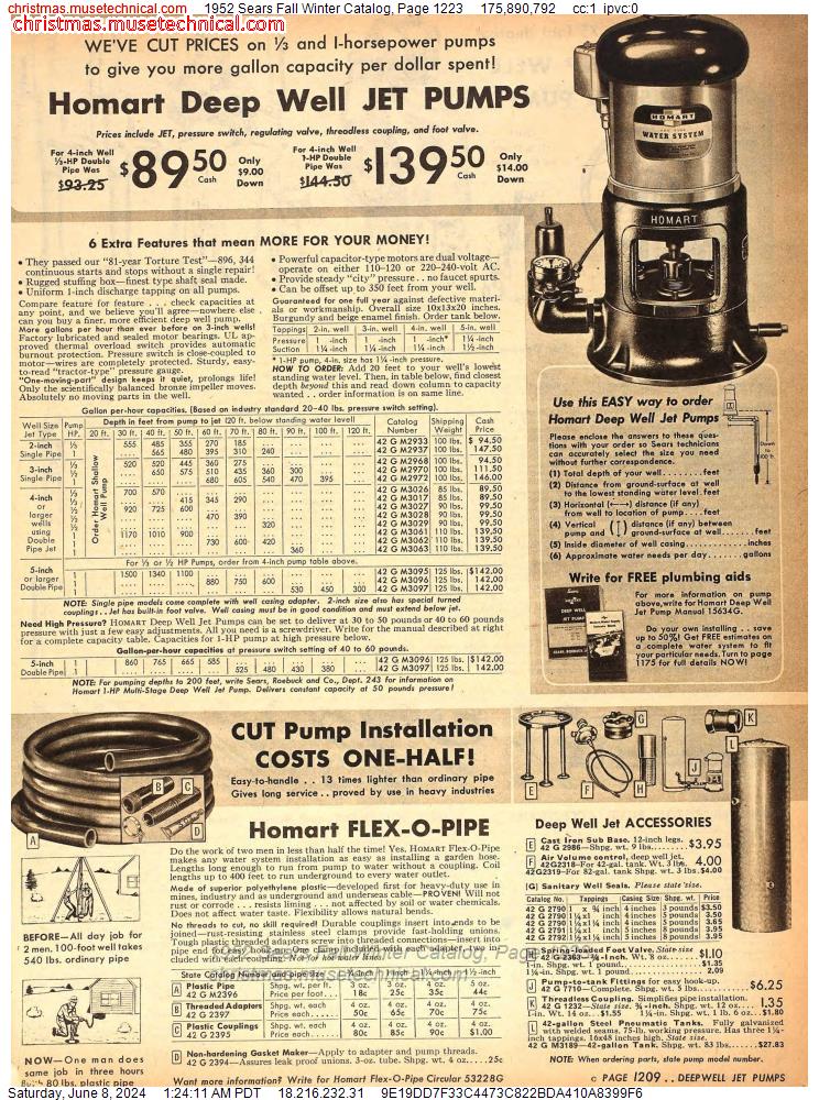 1952 Sears Fall Winter Catalog, Page 1223