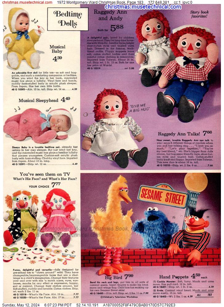 1972 Montgomery Ward Christmas Book, Page 183