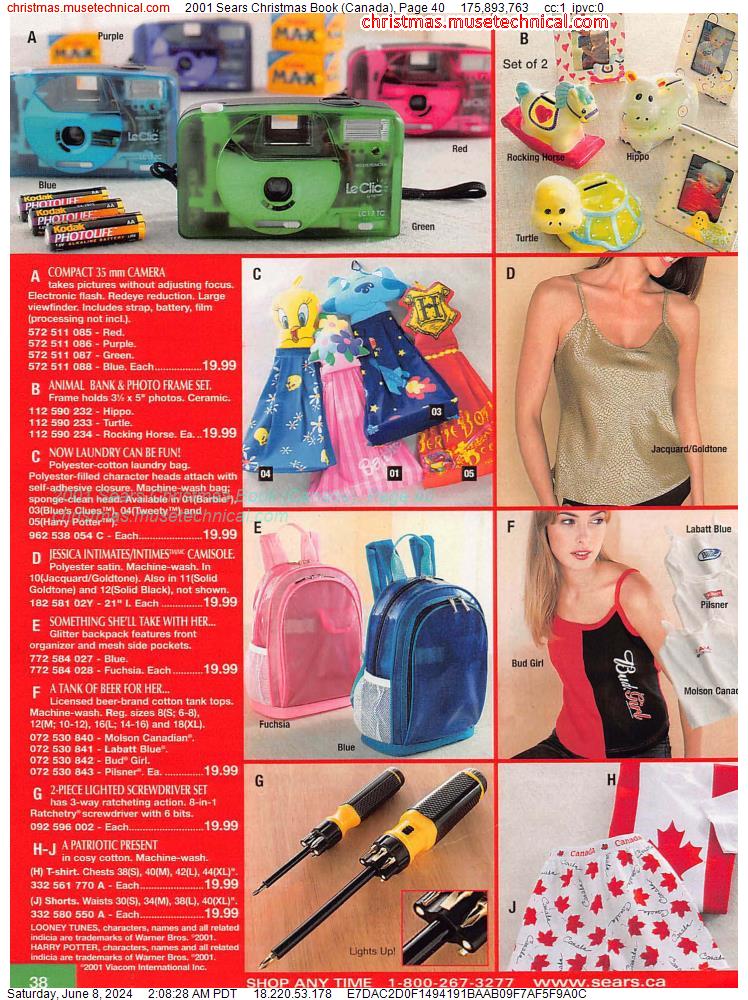 2001 Sears Christmas Book (Canada), Page 40
