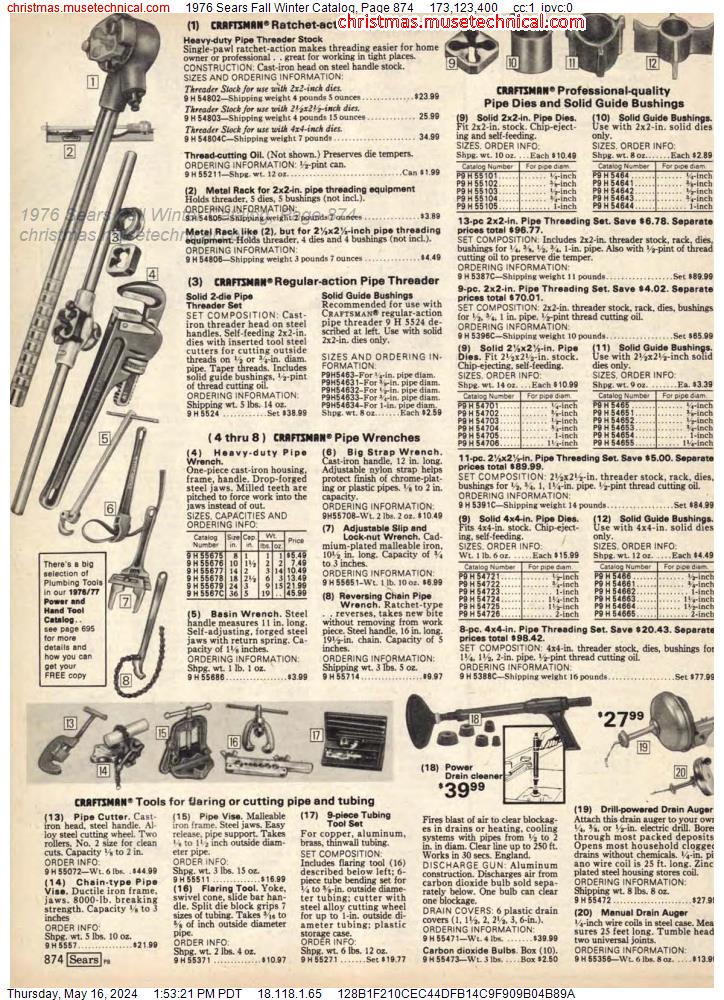1976 Sears Fall Winter Catalog, Page 874