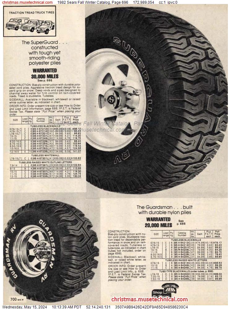 1982 Sears Fall Winter Catalog, Page 696