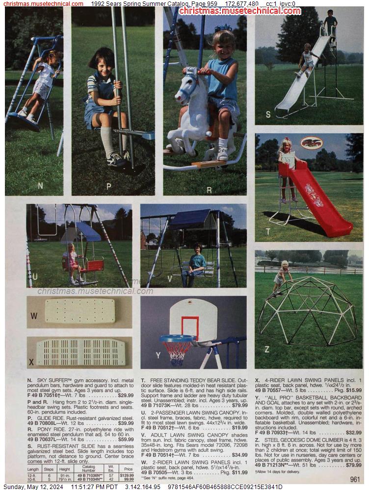 1992 Sears Spring Summer Catalog, Page 959