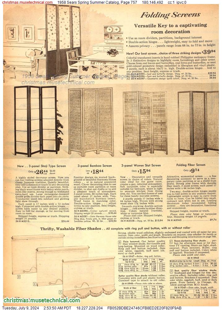 1958 Sears Spring Summer Catalog, Page 757