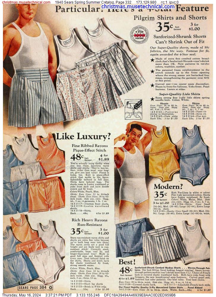1940 Sears Spring Summer Catalog, Page 332