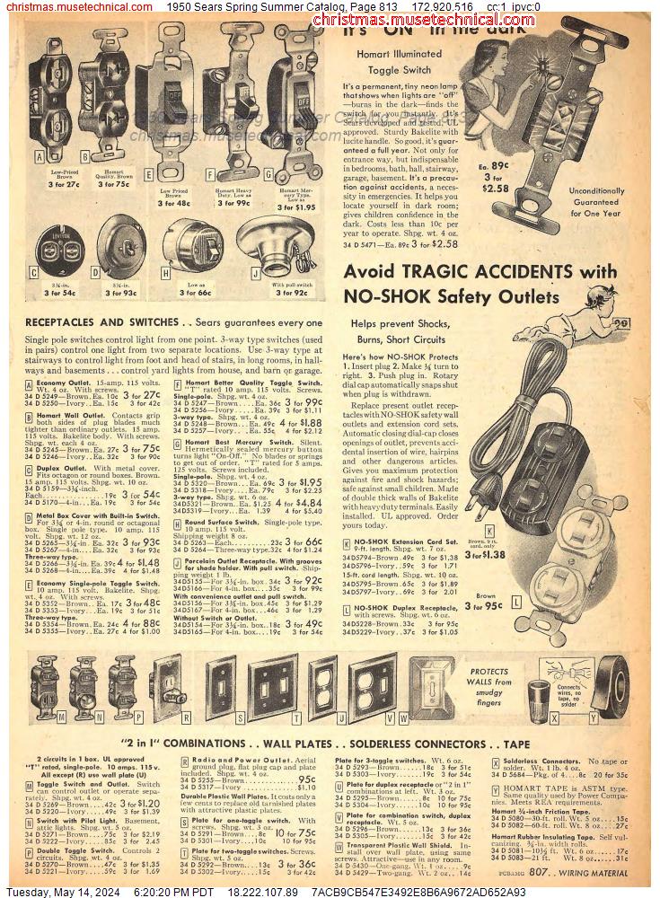 1950 Sears Spring Summer Catalog, Page 813