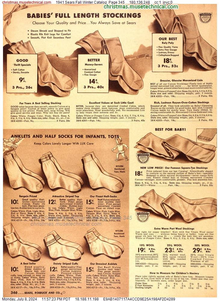 1941 Sears Fall Winter Catalog, Page 345