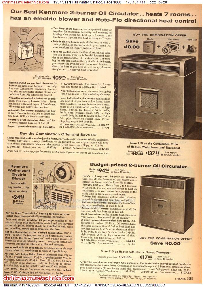 1957 Sears Fall Winter Catalog, Page 1060