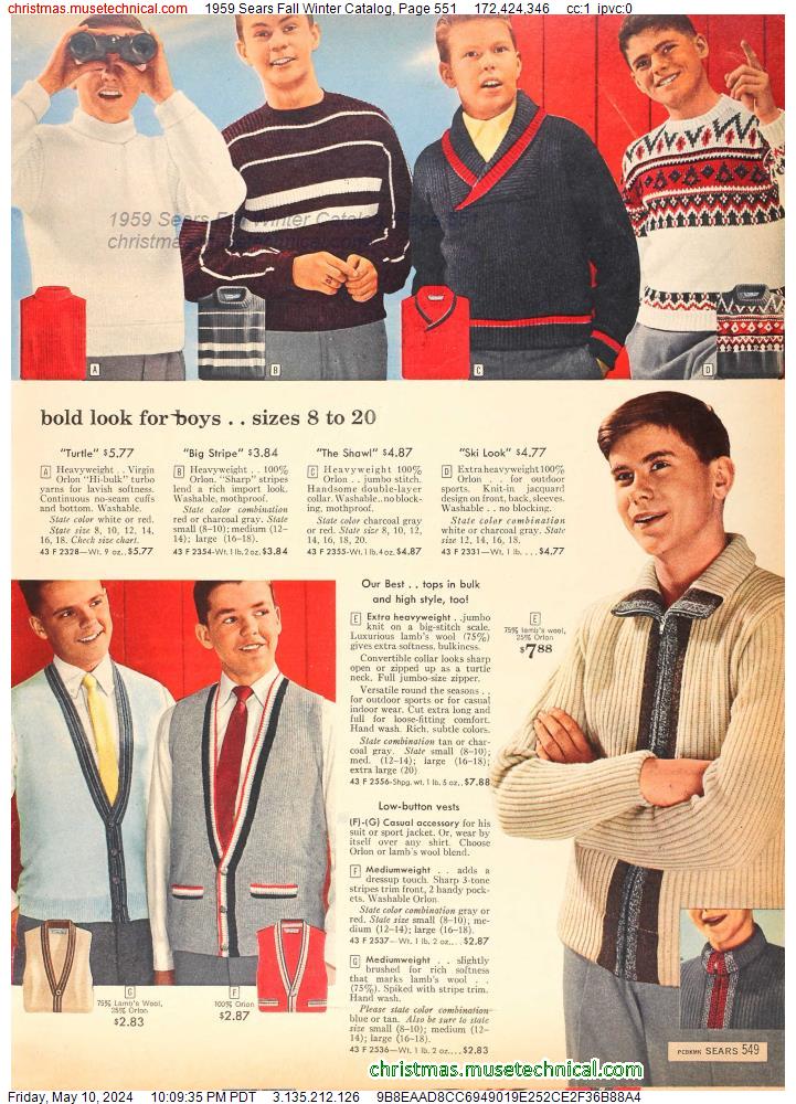 1959 Sears Fall Winter Catalog, Page 551
