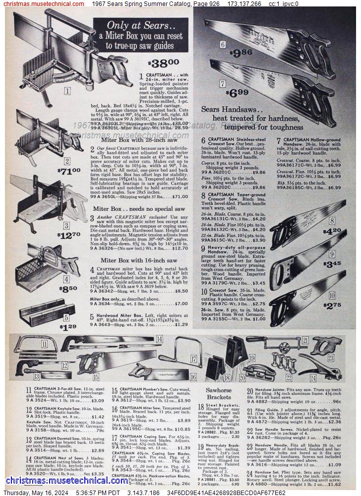 1967 Sears Spring Summer Catalog, Page 926