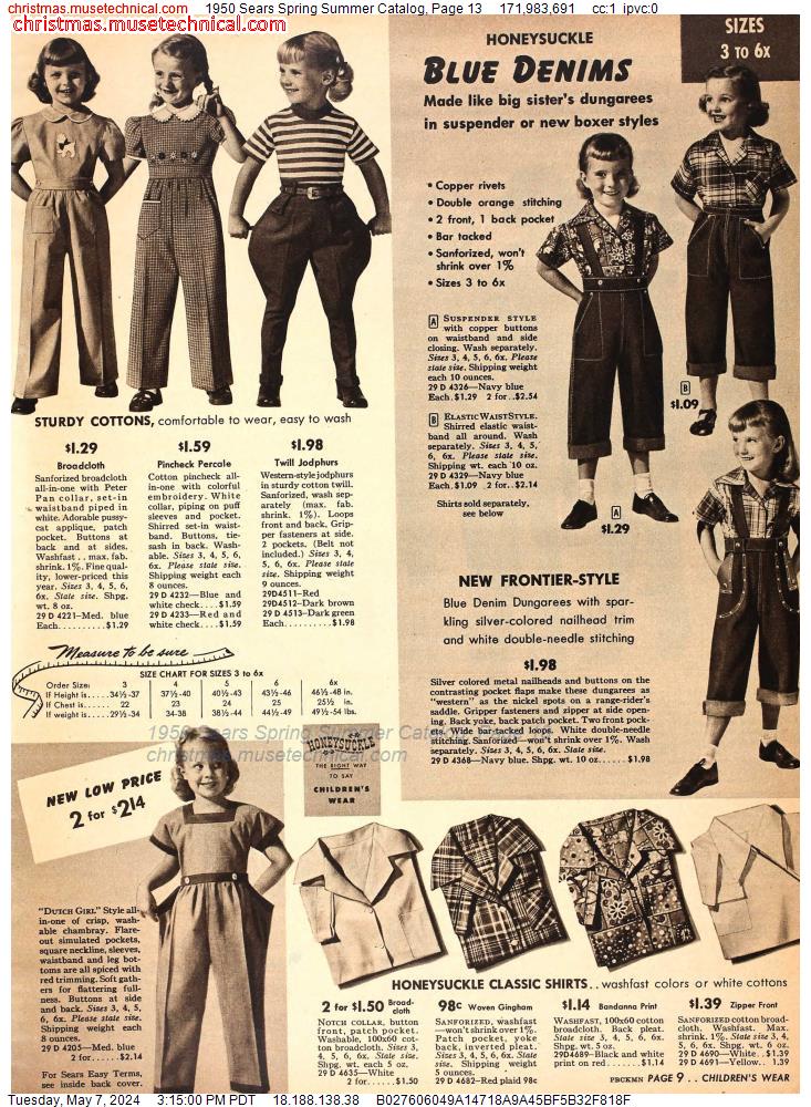 1950 Sears Spring Summer Catalog, Page 13