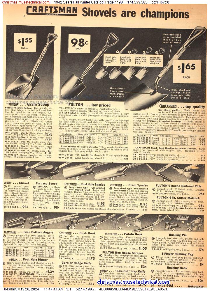 1942 Sears Fall Winter Catalog, Page 1198