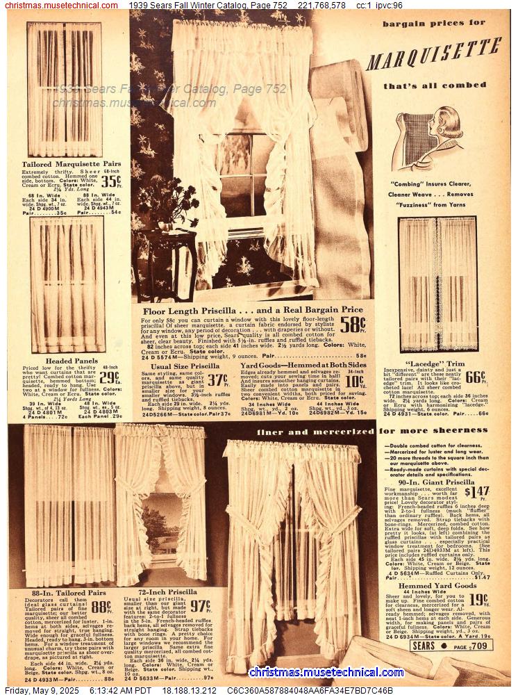 1939 Sears Fall Winter Catalog, Page 752