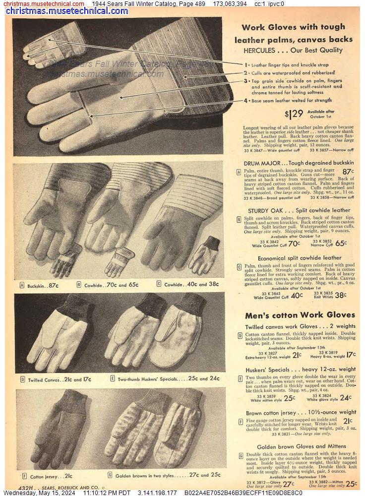 1944 Sears Fall Winter Catalog, Page 489