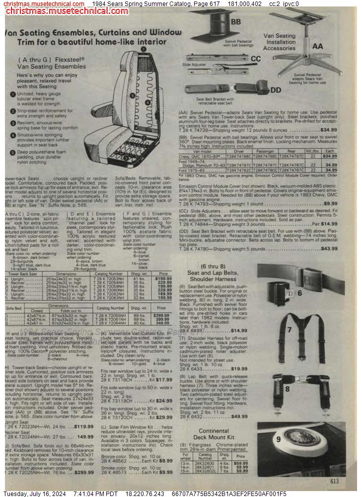 1984 Sears Spring Summer Catalog, Page 617