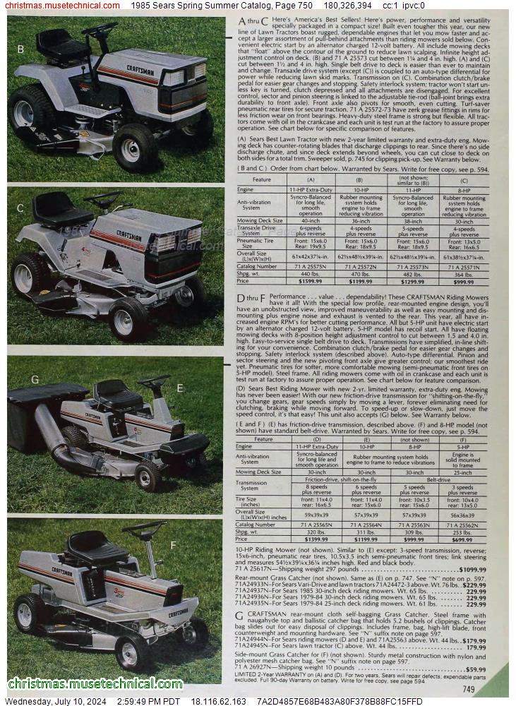 1985 Sears Spring Summer Catalog, Page 750
