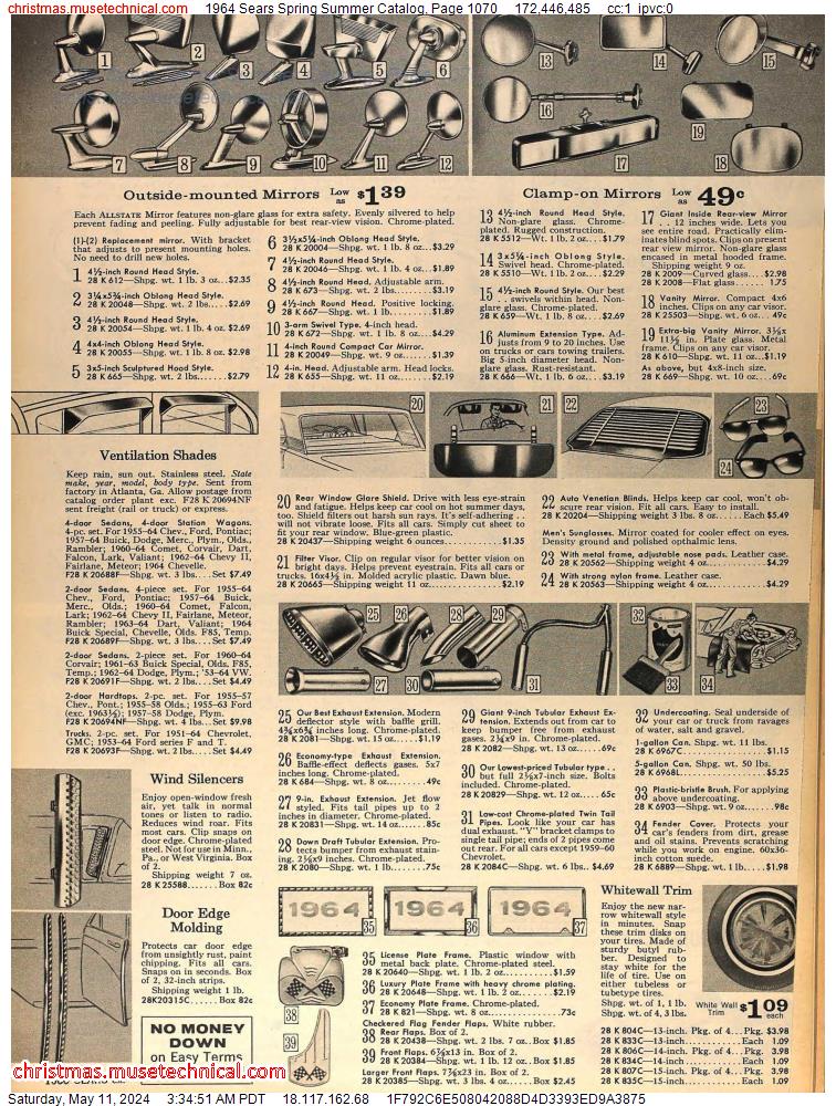 1964 Sears Spring Summer Catalog, Page 1070