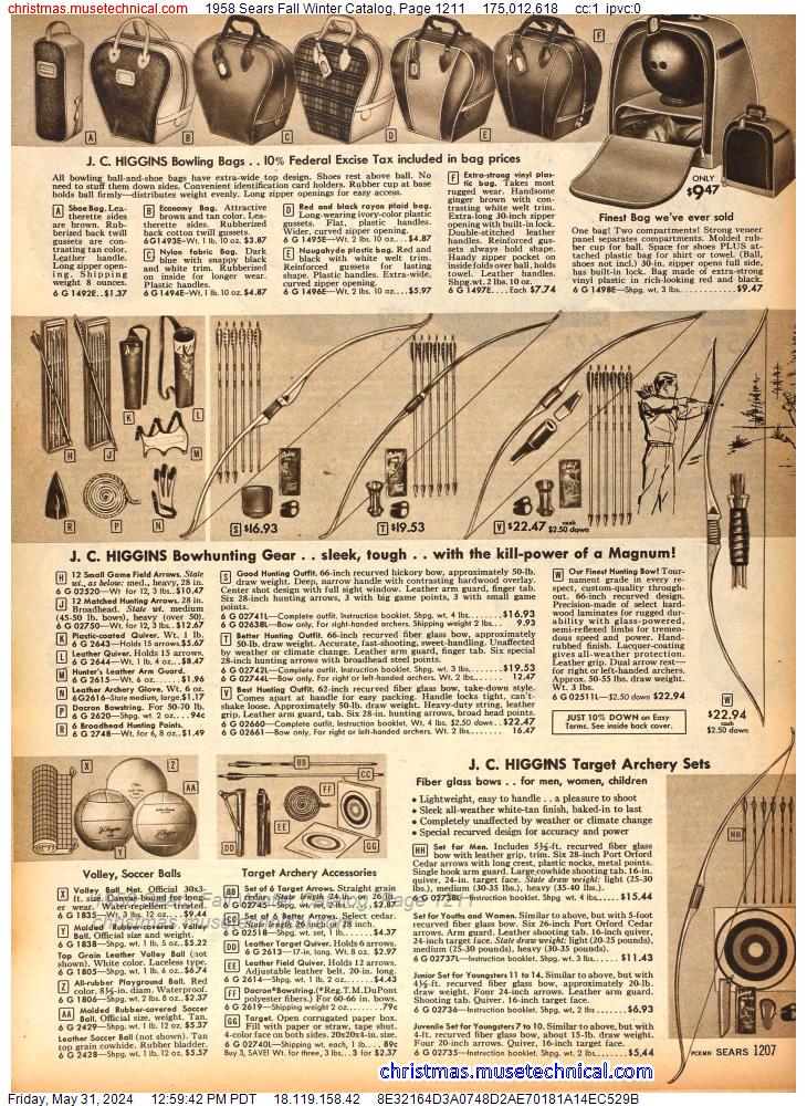 1958 Sears Fall Winter Catalog, Page 1211