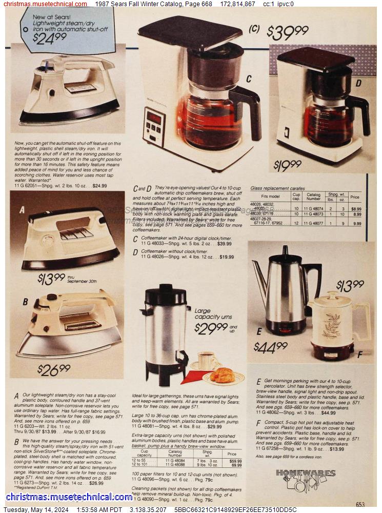1987 Sears Fall Winter Catalog, Page 668