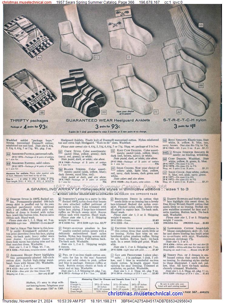 1957 Sears Spring Summer Catalog, Page 366