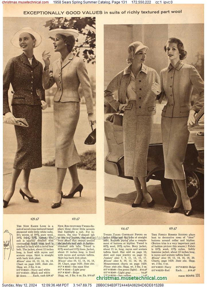 1958 Sears Spring Summer Catalog, Page 131