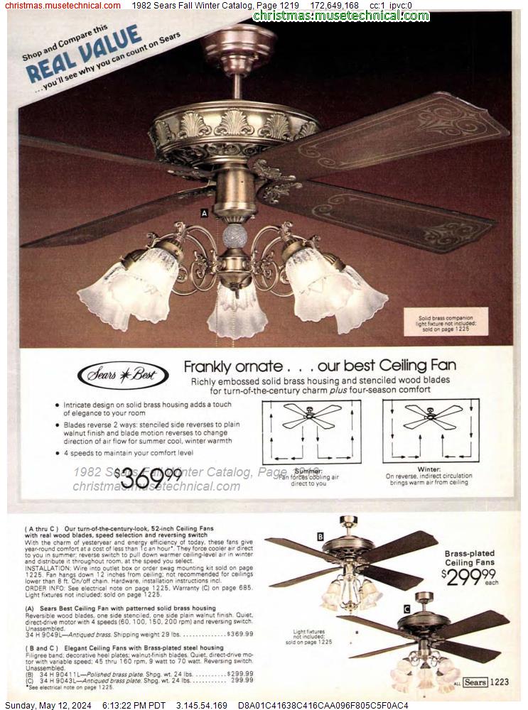 1982 Sears Fall Winter Catalog, Page 1219