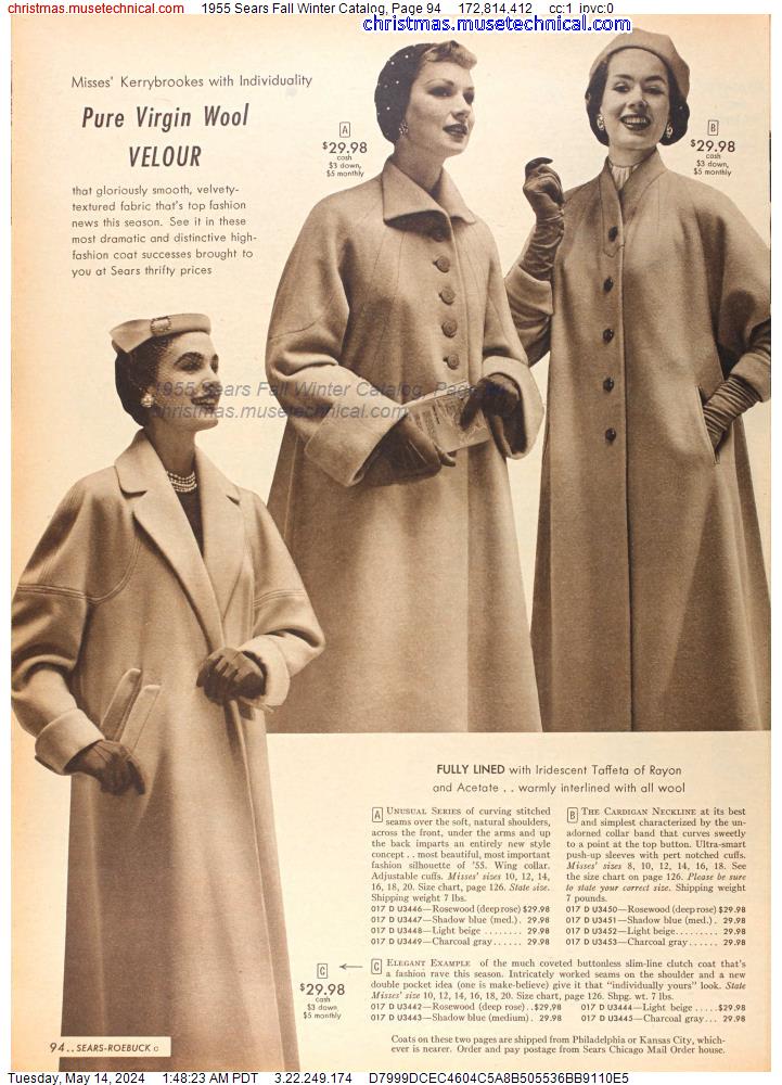 1955 Sears Fall Winter Catalog, Page 94