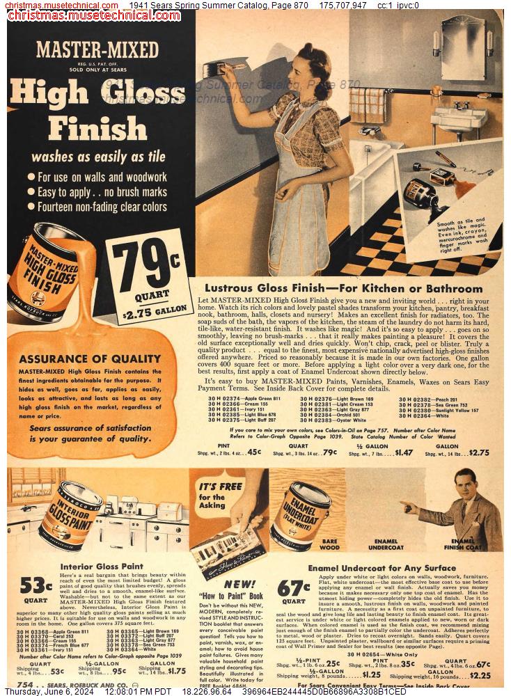 1941 Sears Spring Summer Catalog, Page 870