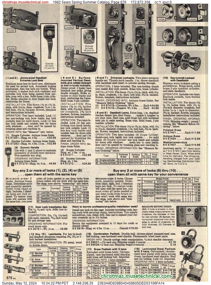 1982 Sears Spring Summer Catalog, Page 876