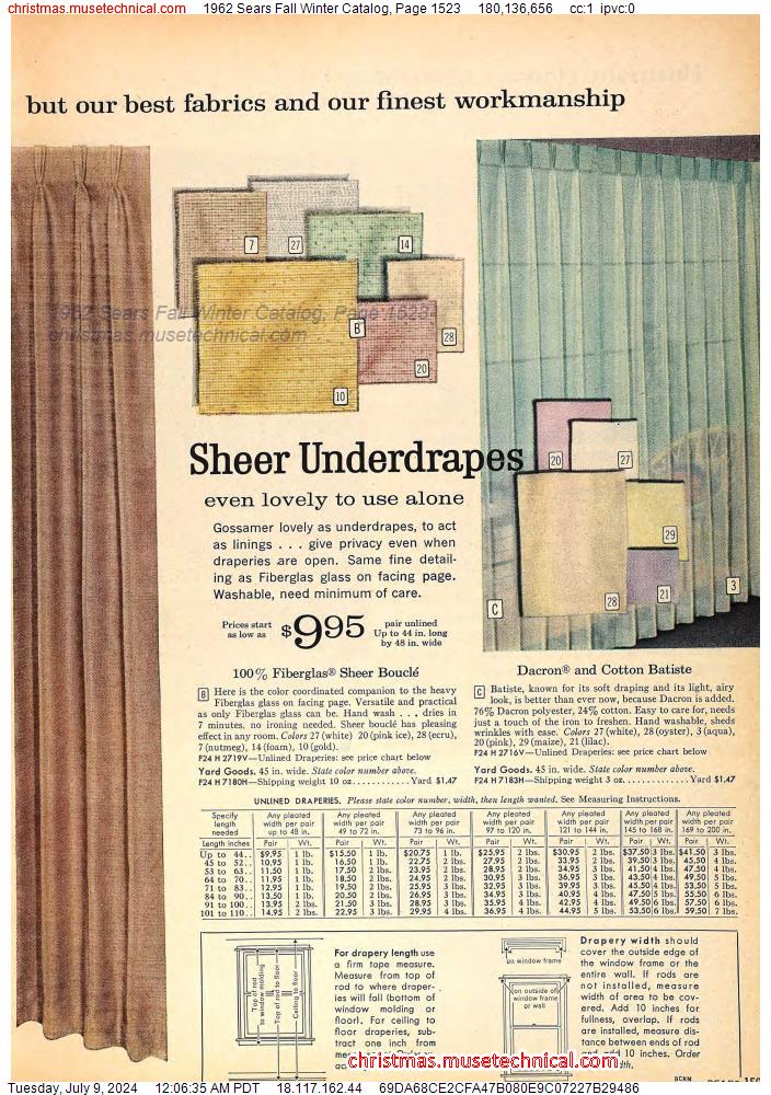 1962 Sears Fall Winter Catalog, Page 1523