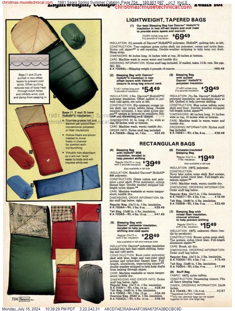 1981 Sears Spring Summer Catalog, Page 704