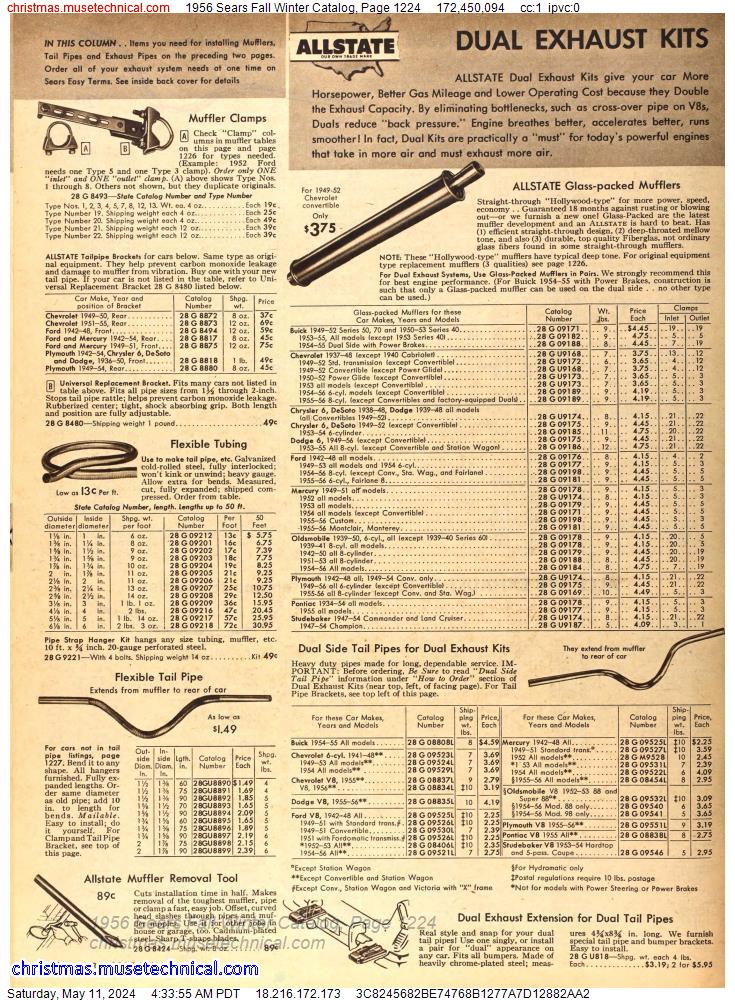 1956 Sears Fall Winter Catalog, Page 1224