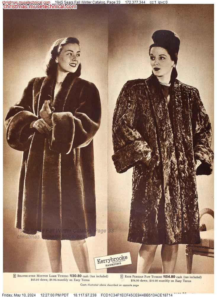 1945 Sears Fall Winter Catalog, Page 33