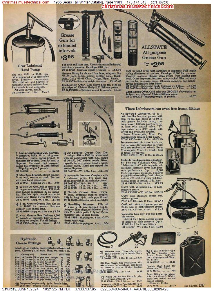 1965 Sears Fall Winter Catalog, Page 1101