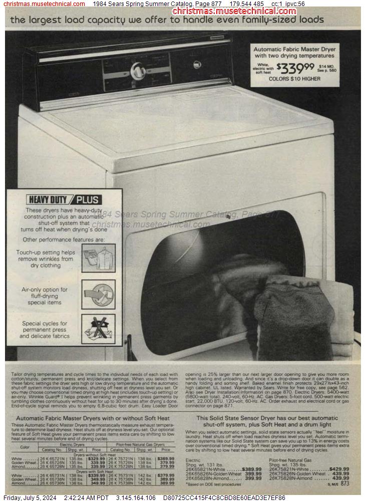 1984 Sears Spring Summer Catalog, Page 877
