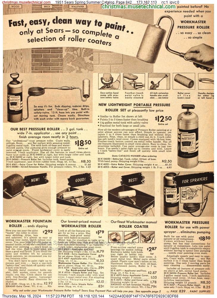 1951 Sears Spring Summer Catalog, Page 842