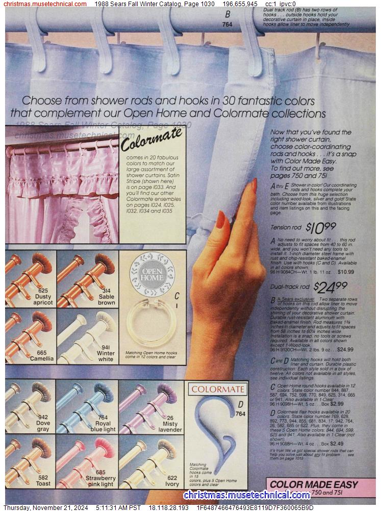 1988 Sears Fall Winter Catalog, Page 1030