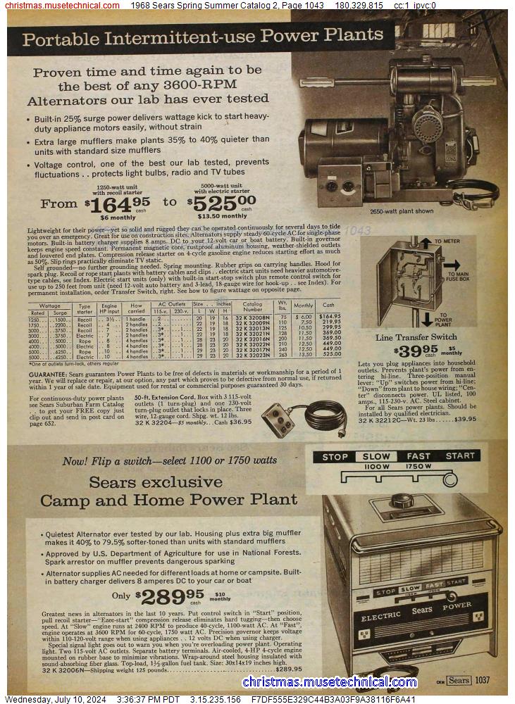 1968 Sears Spring Summer Catalog 2, Page 1043