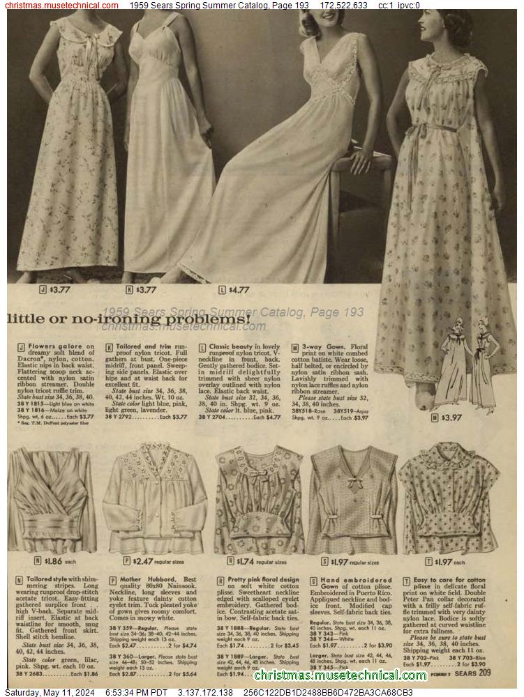 1959 Sears Spring Summer Catalog, Page 193
