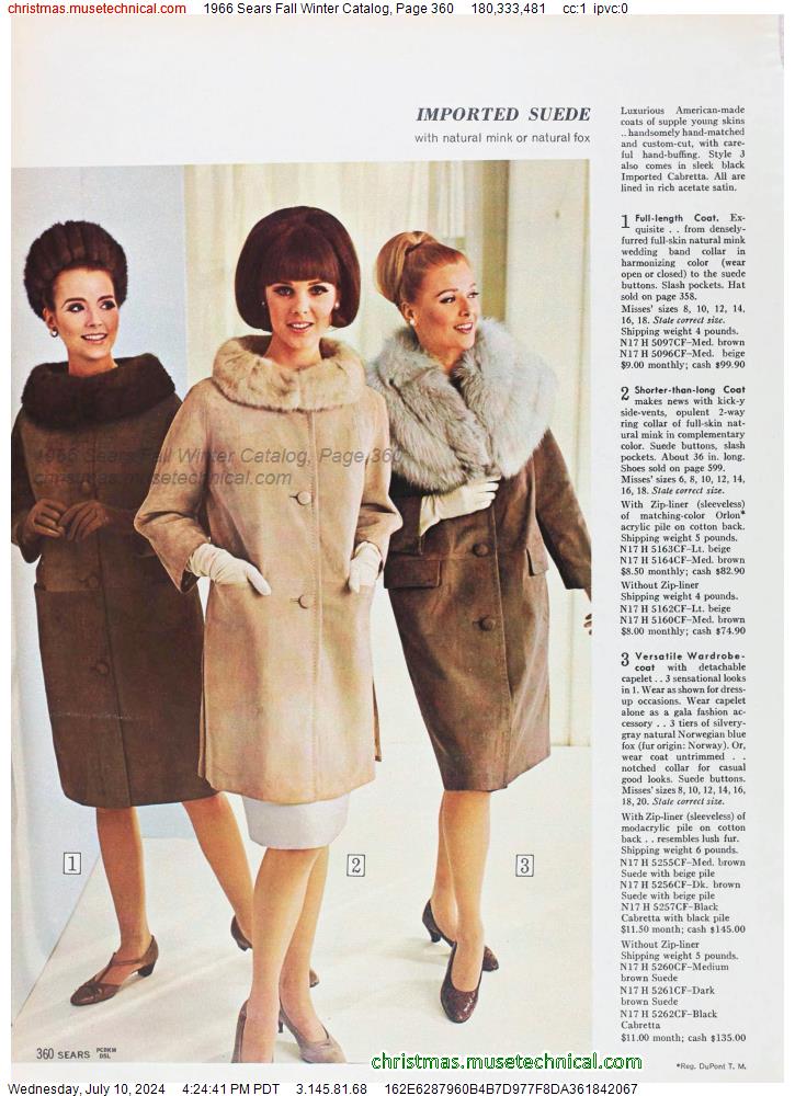 1966 Sears Fall Winter Catalog, Page 360
