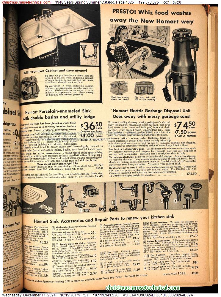 1948 Sears Spring Summer Catalog, Page 1025