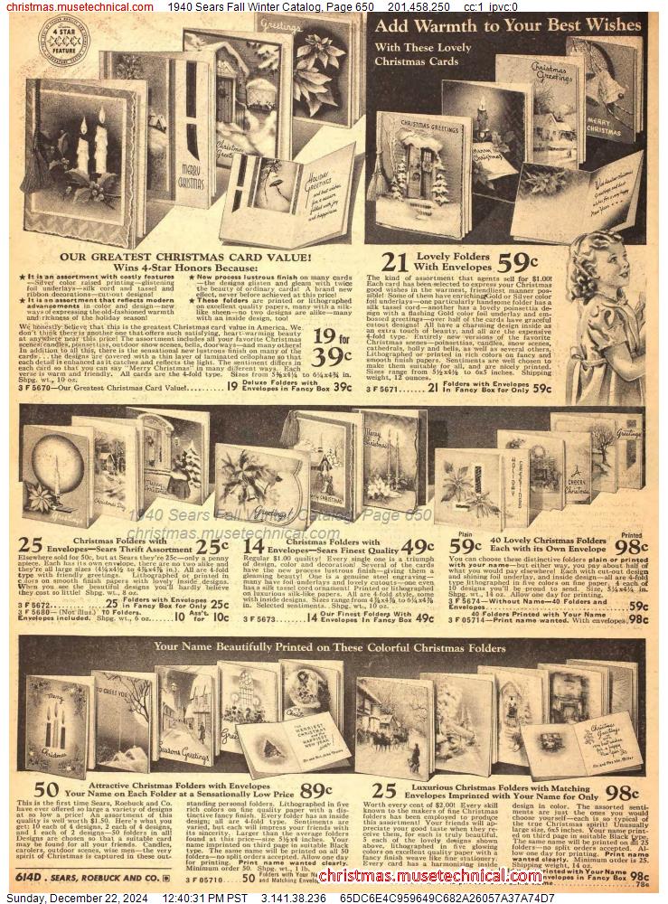 1940 Sears Fall Winter Catalog, Page 650