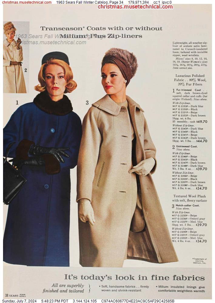 1963 Sears Fall Winter Catalog, Page 34