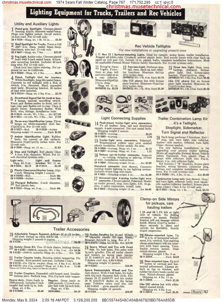 1974 Sears Fall Winter Catalog, Page 767
