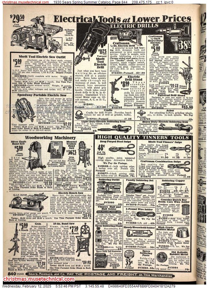 1930 Sears Spring Summer Catalog, Page 844