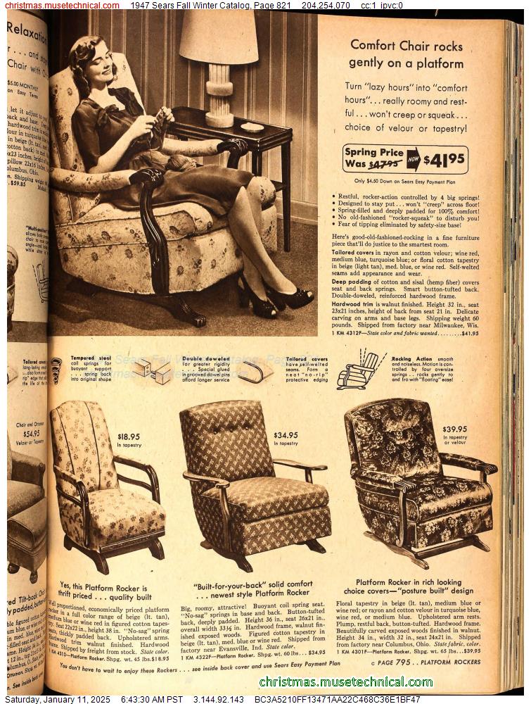 1947 Sears Fall Winter Catalog, Page 821